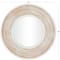 35" Cream Wooden Framed Wall Mirror with White Wash Effect